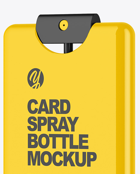 Glossy Card Spray Bottle Mockup Glossy Card Spray Bottle Mockup