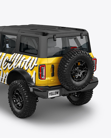 Off-Road SUV Mockup - Back Half Side View