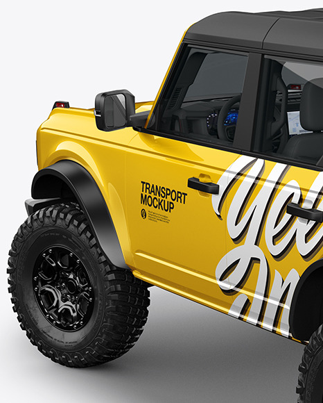 Off-Road SUV Mockup - Back Half Side View