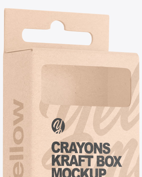 Kraft Box w/ Crayons Mockup