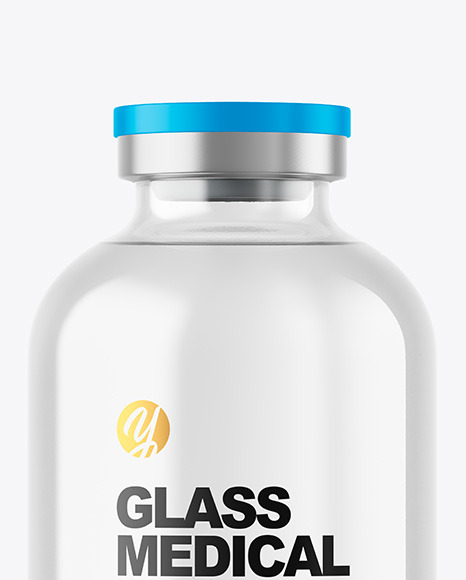 Clear Glass Medical Bottle Mockup