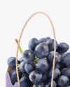 Matte Paper Basket with Blue Grapes Mockup