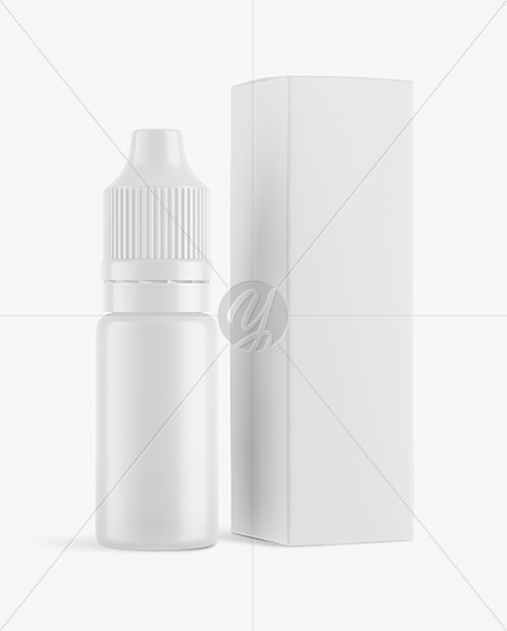 Matte Dropper Bottle with Paper Box Mockup