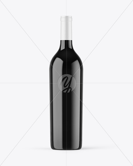Dark Glass Wine Bottle Mockup