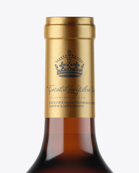 Amber Glass White Wine Bottle Mockup