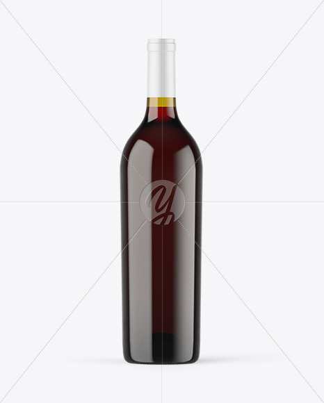 Antique Green Glass Red Wine Bottle Mockup