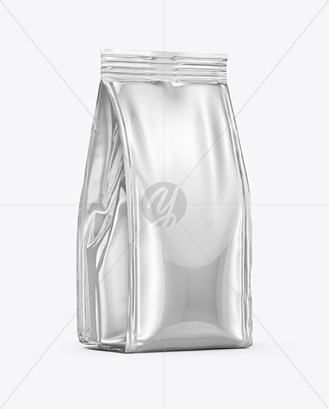 Metallic Food Bag Mockup - Half Side View