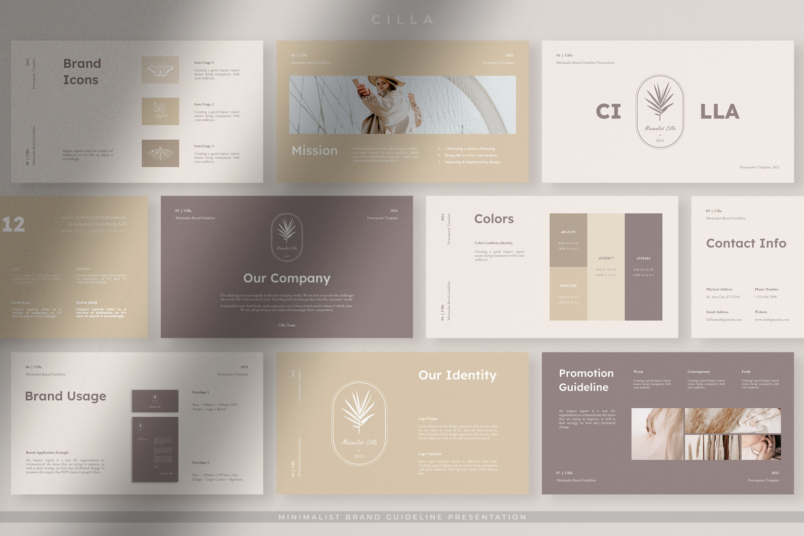 Cilla Minimalist Brand Guideline PPT