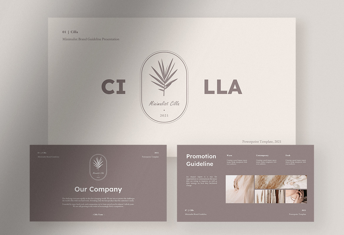 Cilla Minimalist Brand Guideline PPT