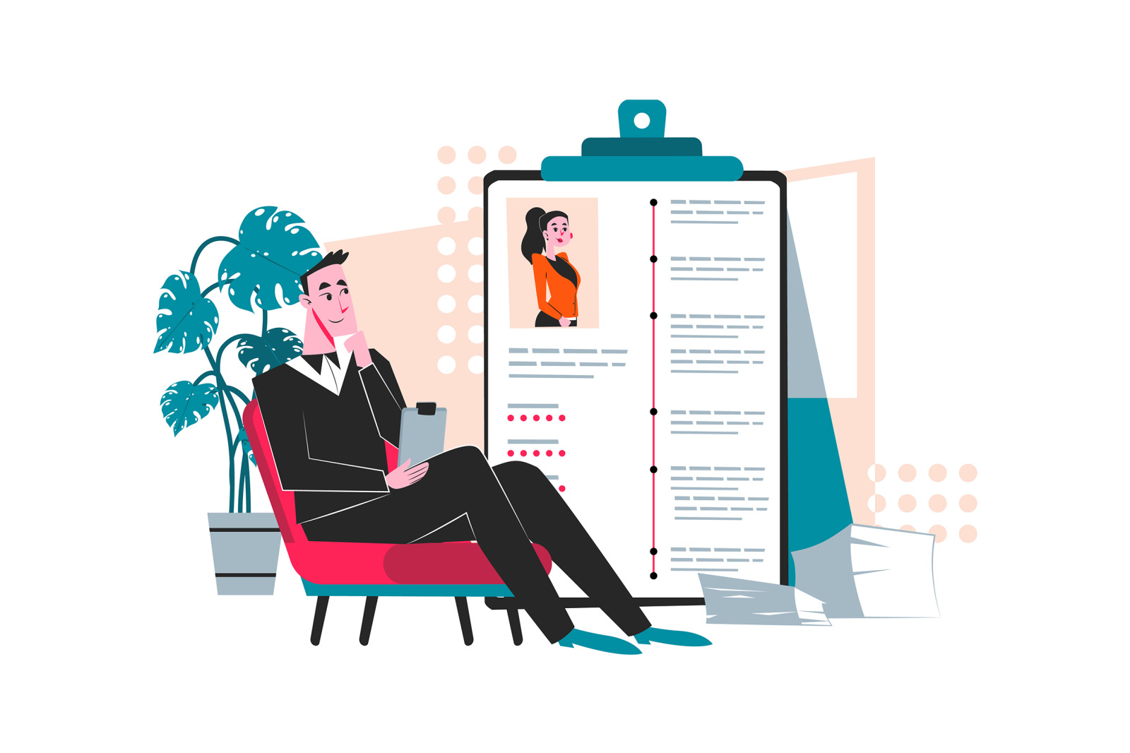 M298_ Job Interview Illustrations