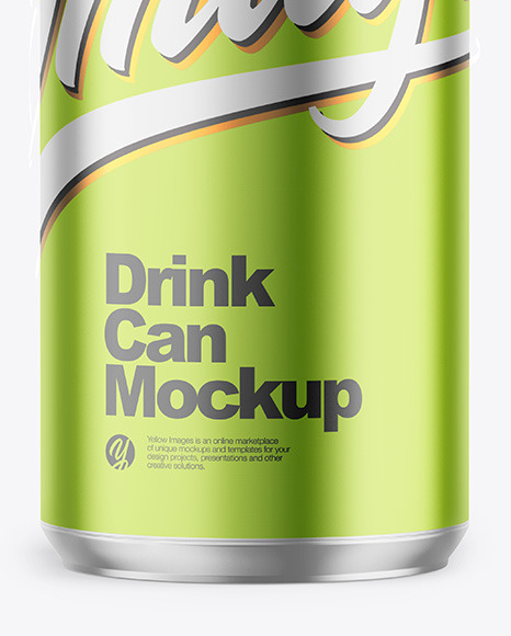 330ml Matte Metallic Drink Can Mockup