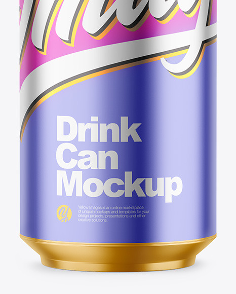 500ml Matte Metallic Drink Can Mockup