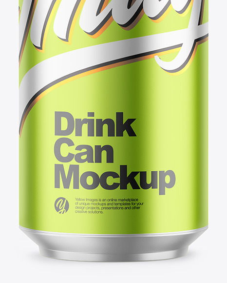 500ml Matte Metallic Drink Can Mockup