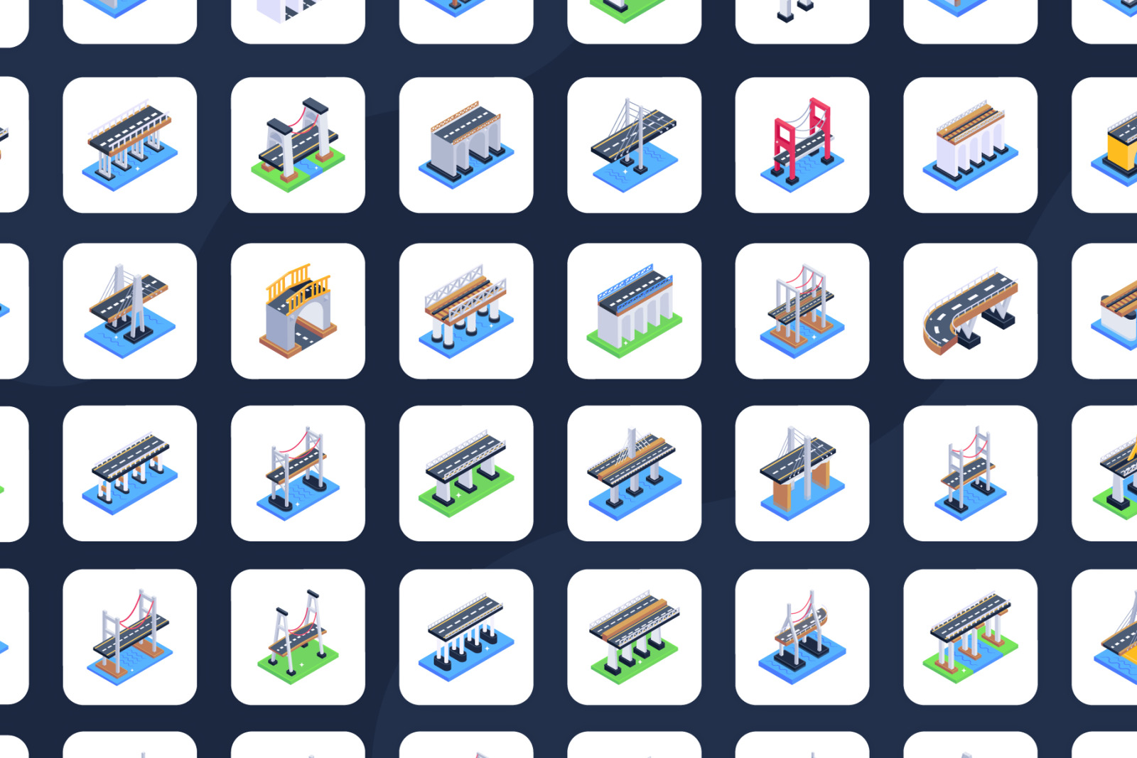 100 Isometric Bridge Icons 100 Isometric Bridge Icons