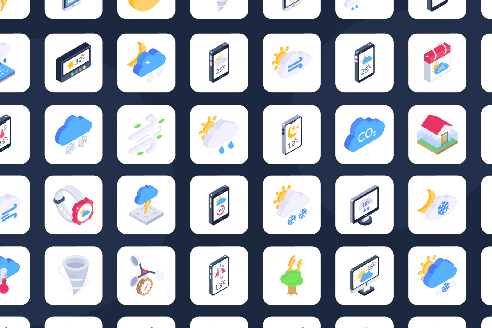 85 Isometric Weather Icons