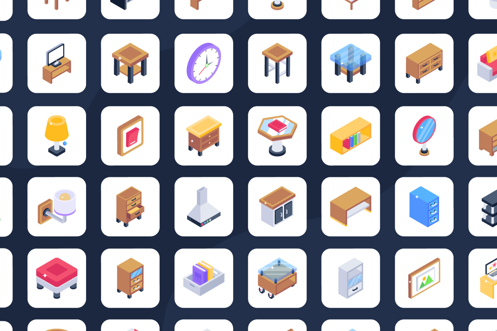 100 Isometric Interior Icons 100 Isometric Interior Icons
