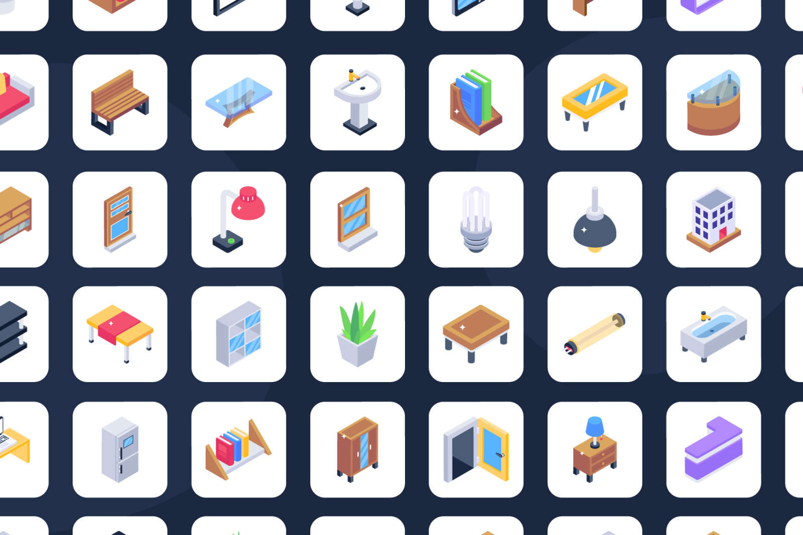 100 Isometric Interior Icons 100 Isometric Interior Icons