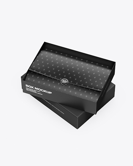 Opened Paper Box With Package Mockup