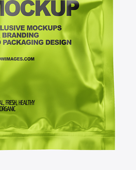 Matte Metallic Sachet Mockup