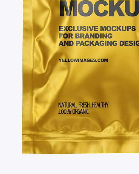 Matte Metallic Sachet Mockup