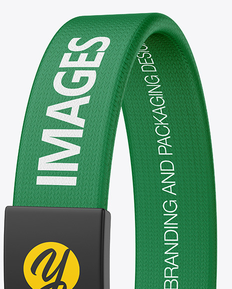 Textile Fabric Wristband Mockup