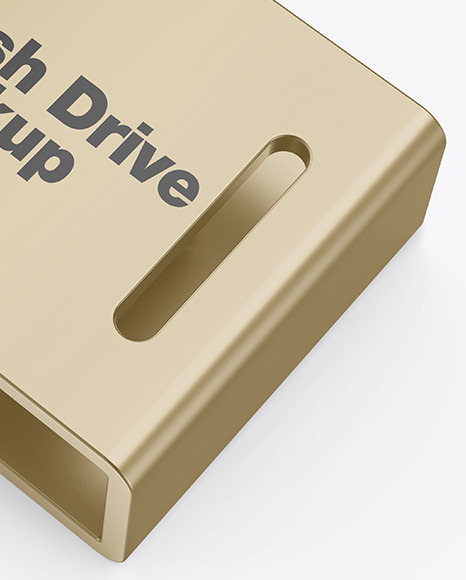 Metallic USB Type C Flash Drive Mockup