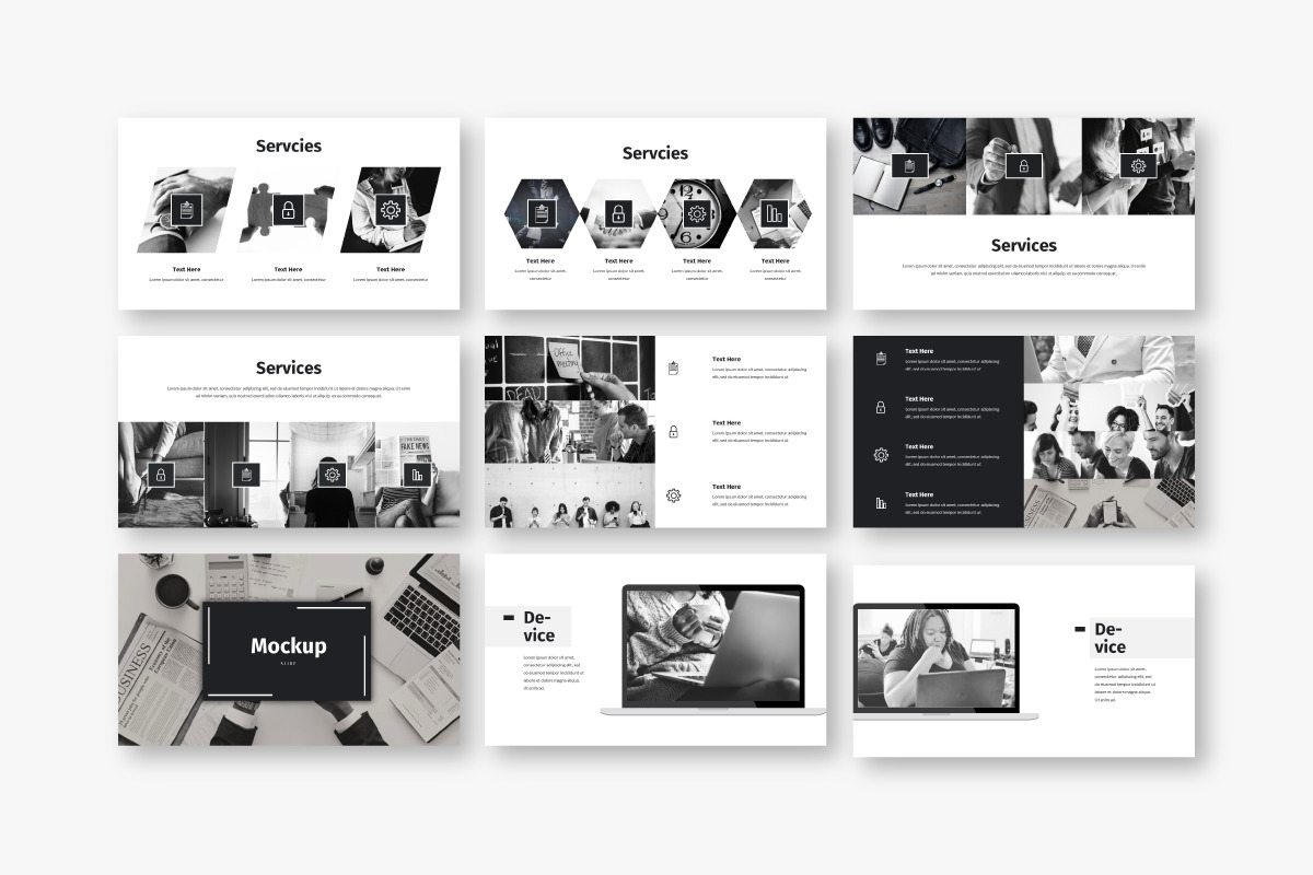 Black & White - Business Powerpoint Template Black & White - Business Powerpoint Template
