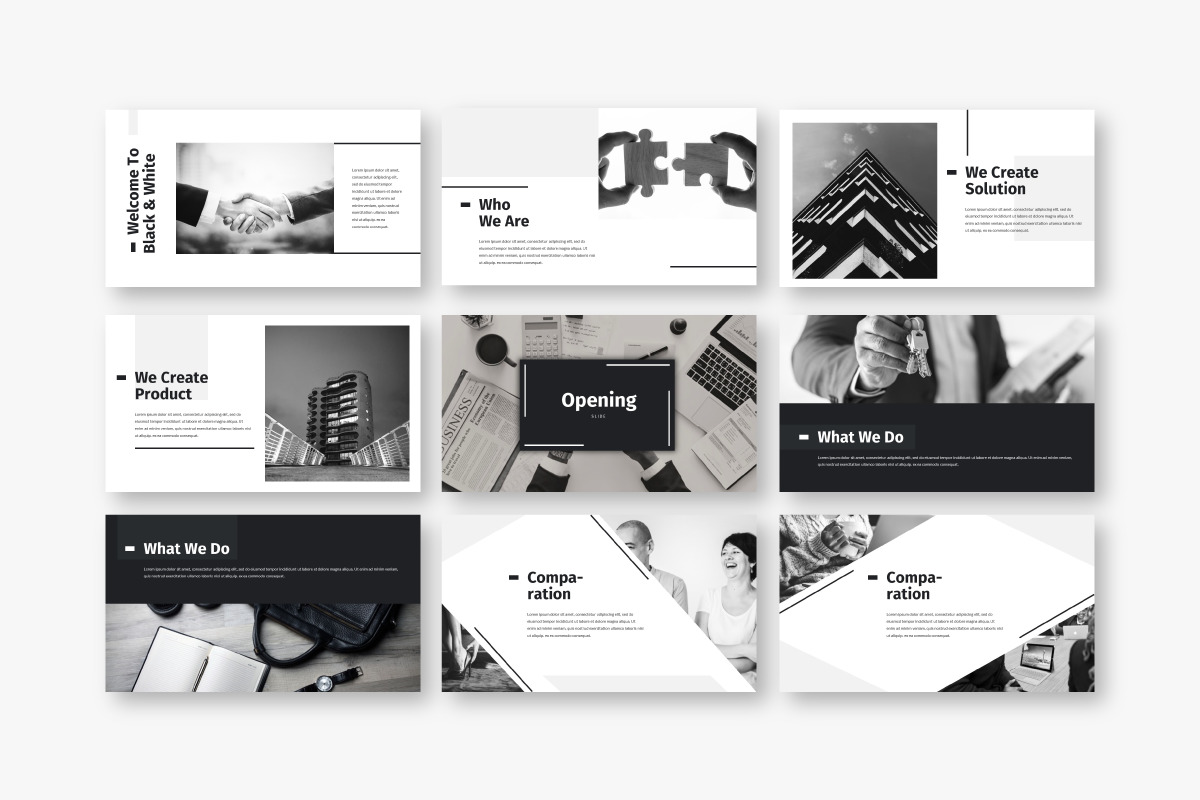 Black &amp; White - Business Google Slide Template