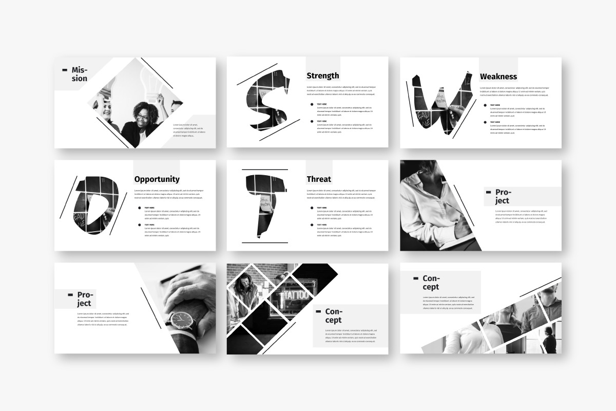 Black &amp; White - Business Google Slide Template