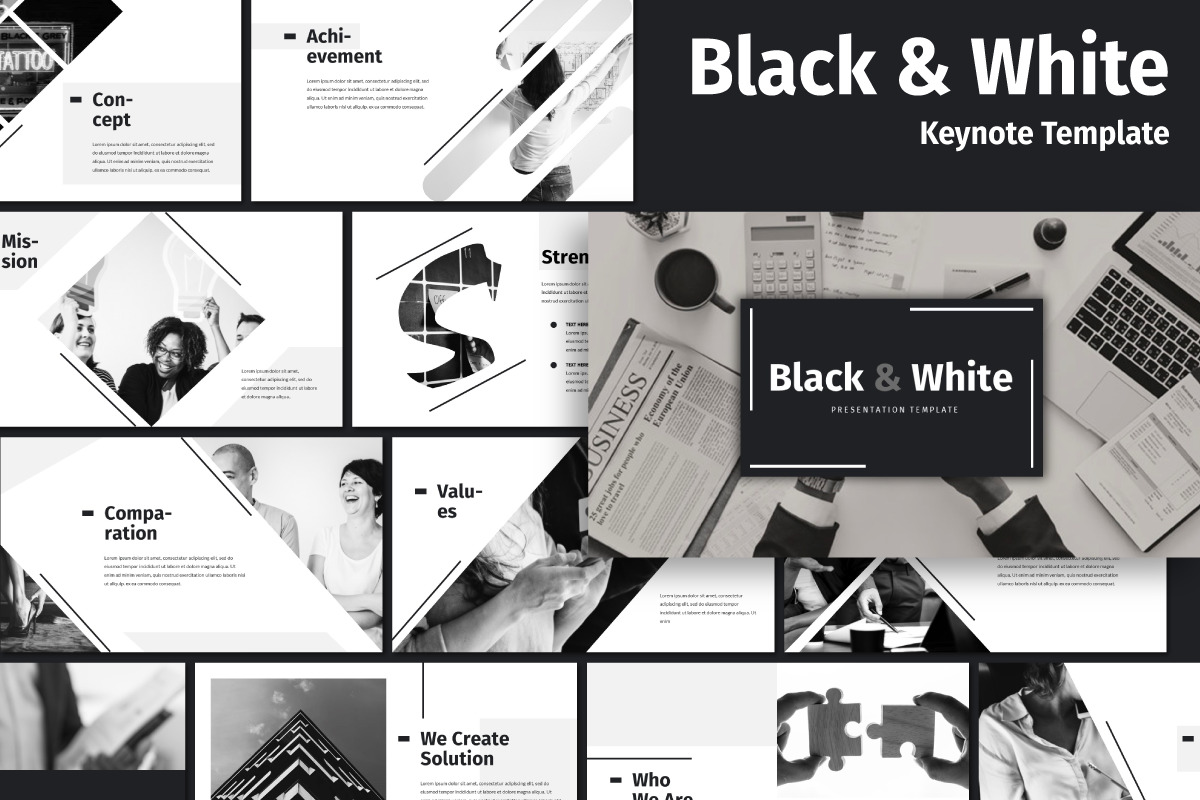 Black &amp; White - Business Keynote Template