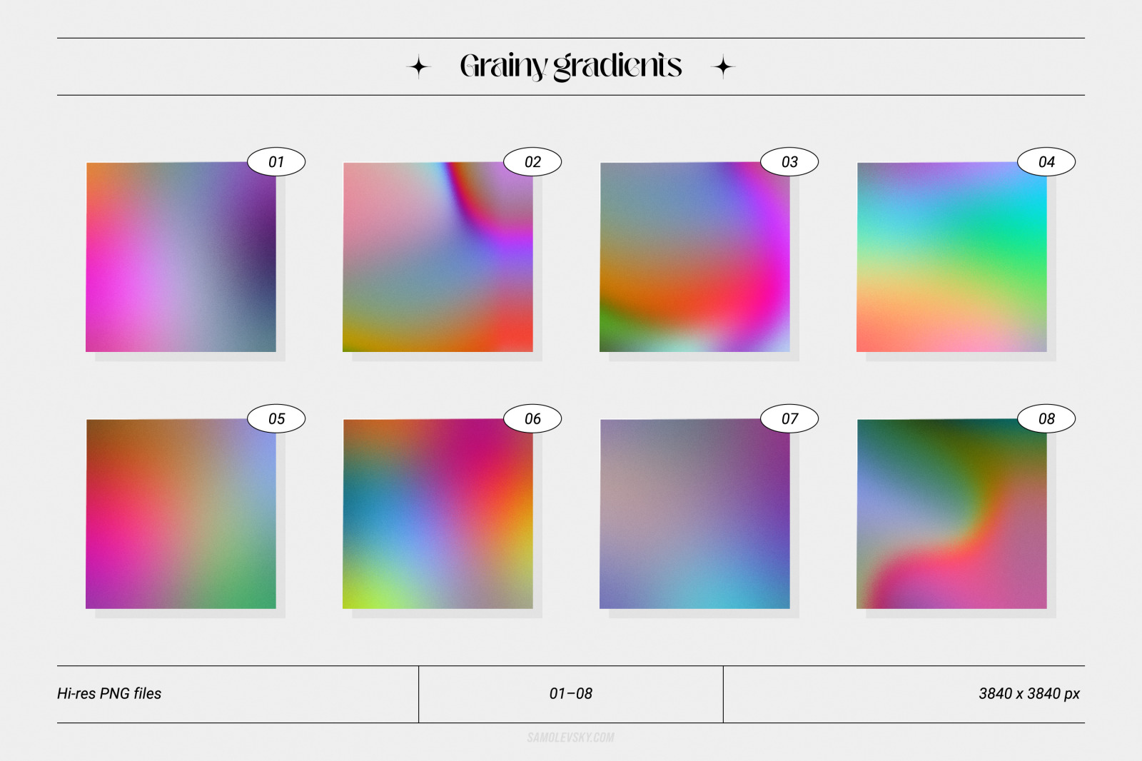 Grainy gradients - backgrounds &amp; abstract shapes collection