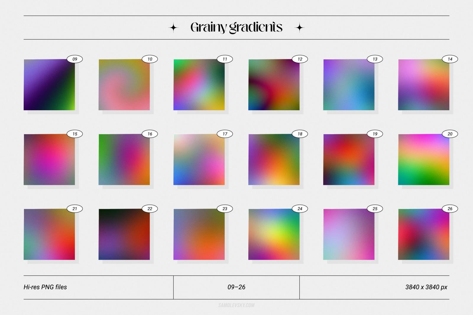 Grainy gradients - backgrounds &amp; abstract shapes collection