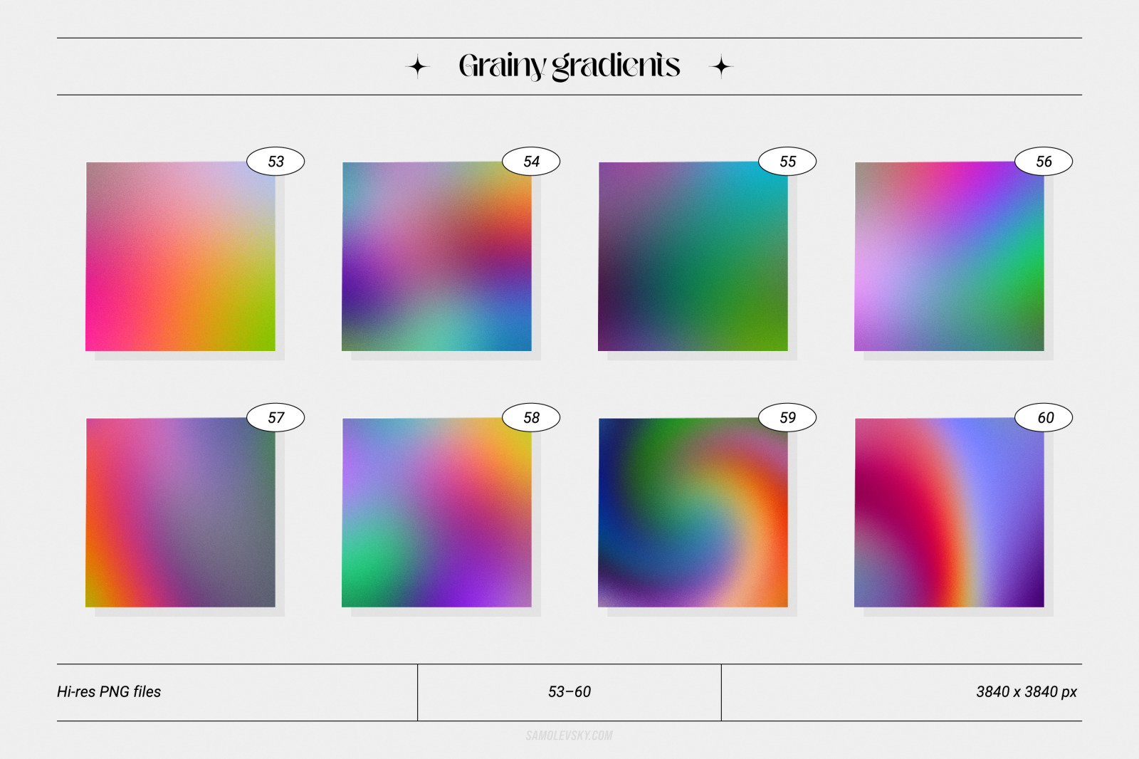 Grainy gradients - backgrounds &amp; abstract shapes collection