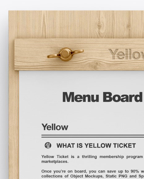 Wooden Menu Board Mockup