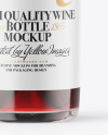 Clear Glass Red Wine Bottle Mockup