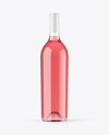 Clear Glass Pink Wine Bottle Mockup