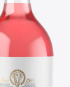 Clear Glass Pink Wine Bottle Mockup