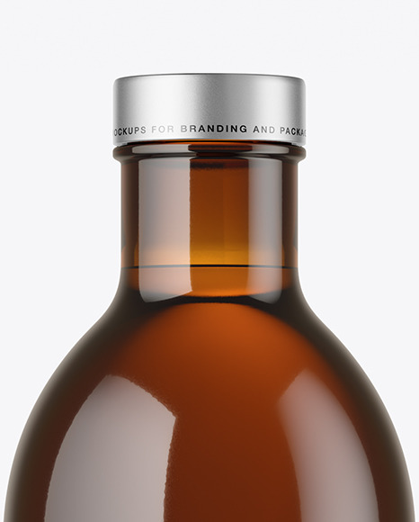 Amber Glass Bottle Mockup