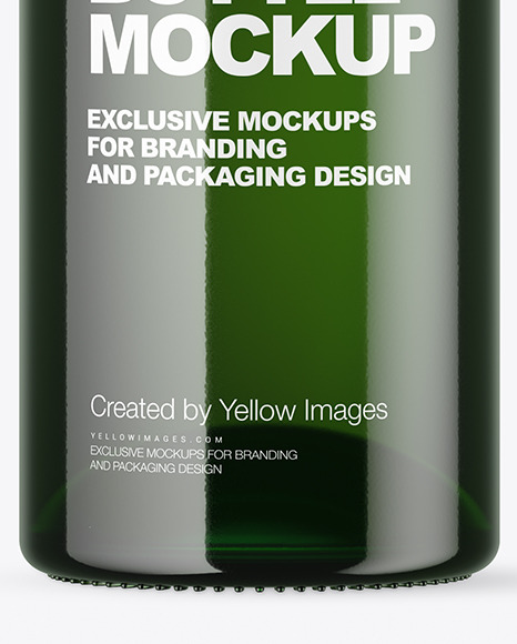 Green Glass Bottle Mockup