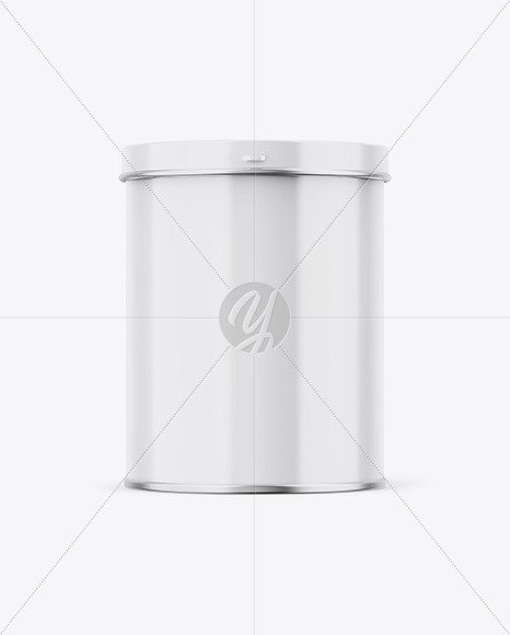 Glossy Tin Can Box Mockup