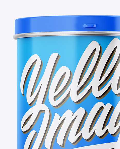 Glossy Tin Can Box Mockup