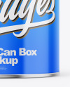 Glossy Tin Can Box Mockup