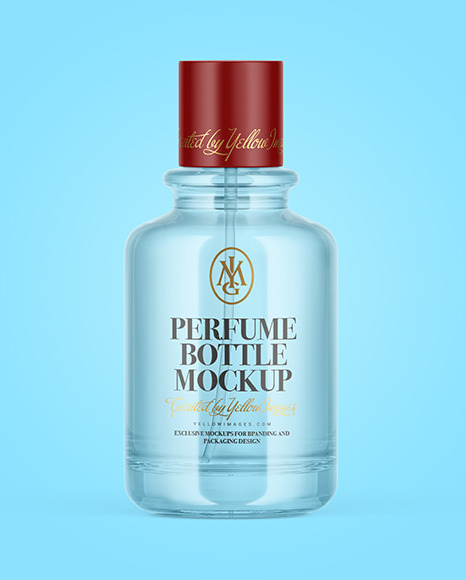 Clear Glass Perfume Bottle Mockup