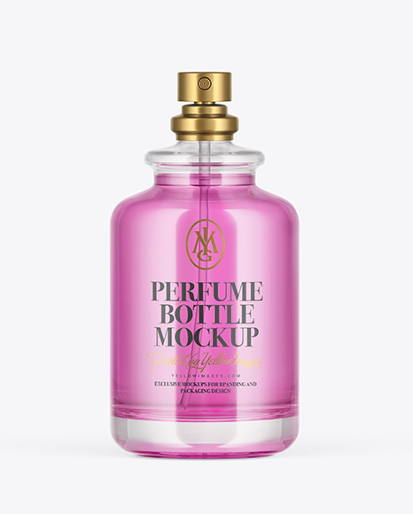 Clear Glass Perfume Bottle Mockup