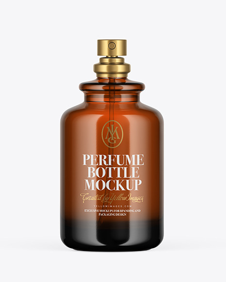 Dark Glass Perfume Bottle Mockup