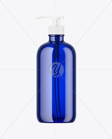 Colored Glass Cosmetic Bottle Mockup