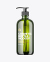 Green Glass Cosmetic Bottle Mockup Green Glass Cosmetic Bottle Mockup