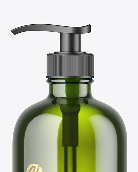 Green Glass Cosmetic Bottle Mockup Green Glass Cosmetic Bottle Mockup