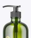 Green Glass Cosmetic Bottle Mockup Green Glass Cosmetic Bottle Mockup