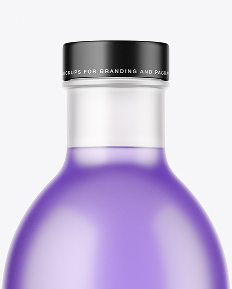 Frosted Glass Bottle w/ Drink Mockup Frosted Glass Bottle w/ Drink Mockup